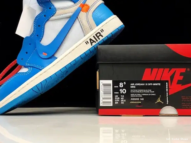 1st Kicks 1 Blue Off-White AQ0818-148 Powder UNC Air Jordan 0506